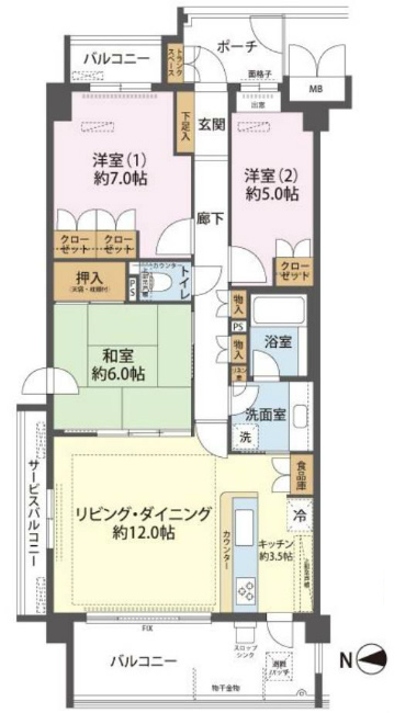 ラヴィドール府中の森間取り