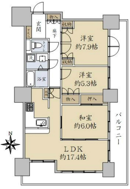 ライオンズタワー府中間取り