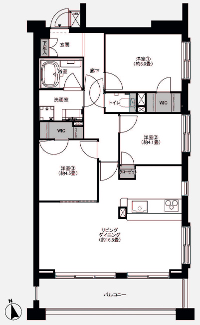 モナージュ府中白糸台間取り