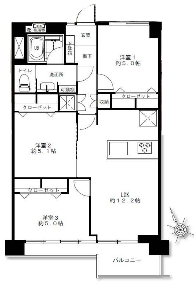 府中住吉町住宅1号棟間取り