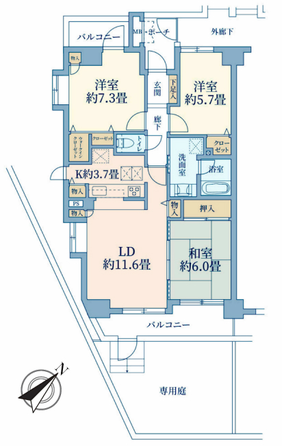 ルイシャトレ分倍河原間取り
