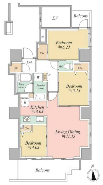 府中テラス八幡町間取り