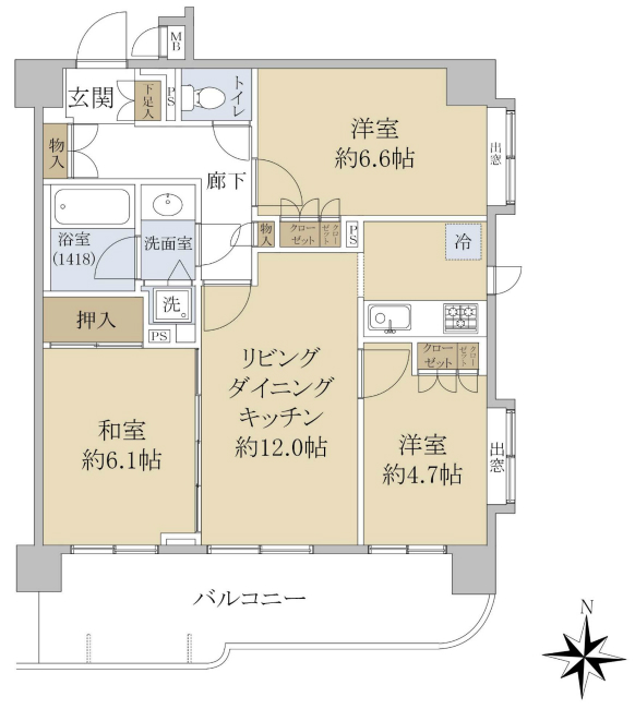 マイキャッスル府中美好町間取り