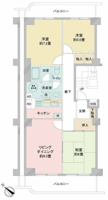 ニューライフマンション武蔵野台C棟間取り
