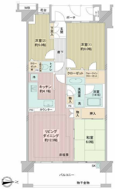 エフユニバース間取り