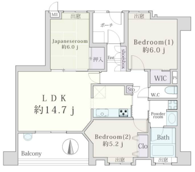 シーズガーデン府中多摩川間取り