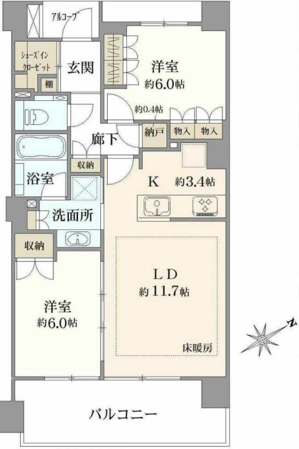 プラウド府中町間取り