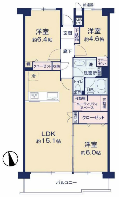 コープ府中武蔵野台3号棟間取り