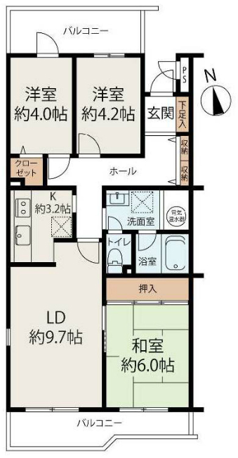 府中学園ハイツ間取り