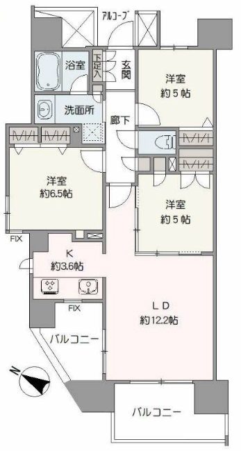 クリオ府中間取り