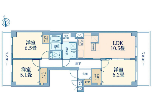 プライムむさしの台間取り