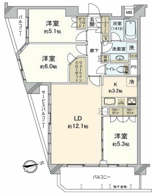 アンビシャス府中武蔵野台間取り