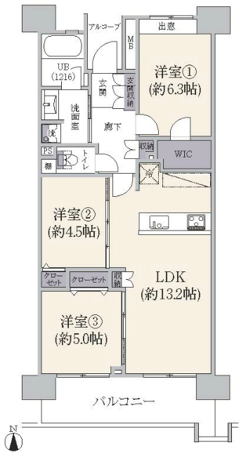 府中グリーンハイツ（晴見町１）2号棟間取り