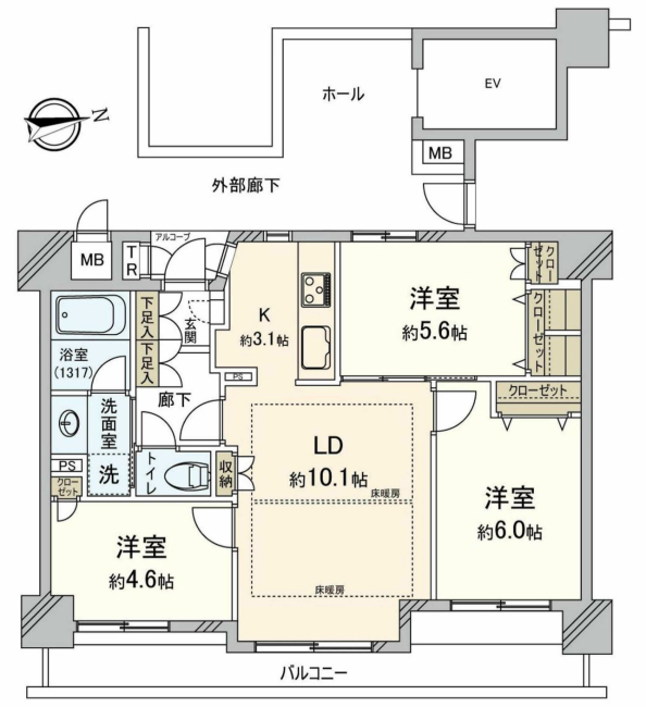 ルネサンスフォルム府中間取り