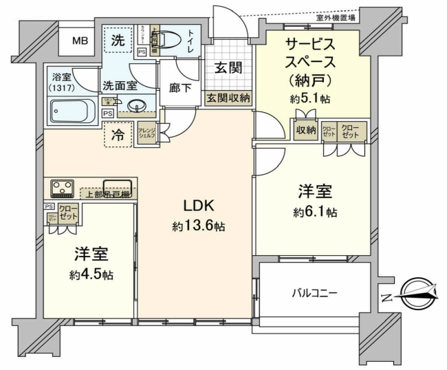 ライオンズ府中駅前間取り