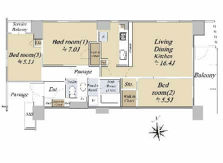 シティハウス東府中ステーションコート間取り