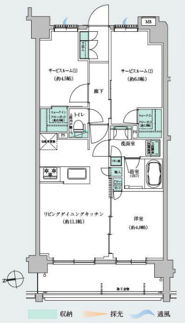 ベルジュール東府中カルム間取り