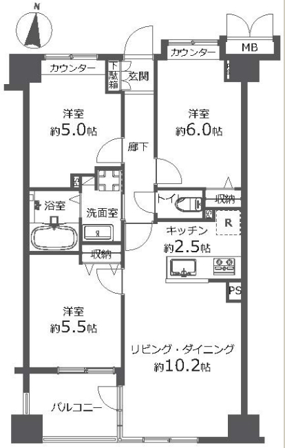 サンデュエル府中グランスクエア間取り