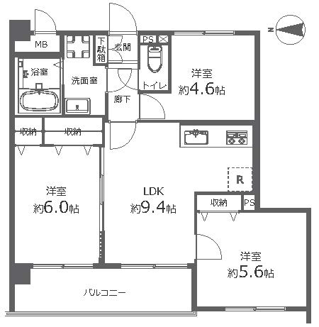 マートルコート府中間取り