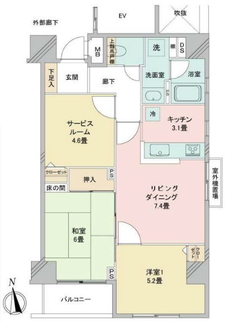 オークヒルズ府中間取り