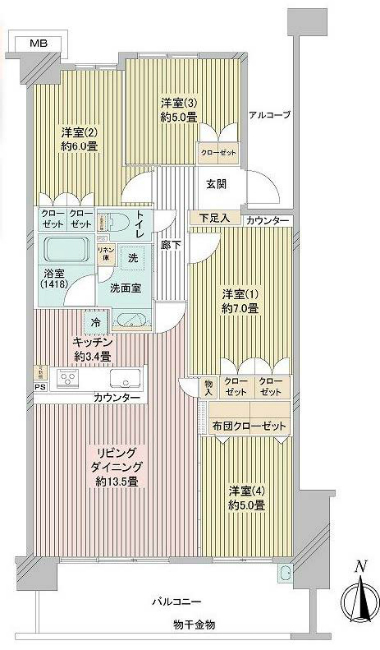 デュオヒルズ府中多摩川間取り