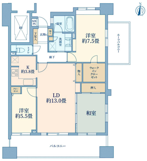 ライオンズガーデン府中是政間取り