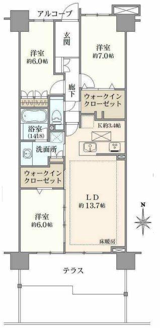プラウド府中東芝町間取り