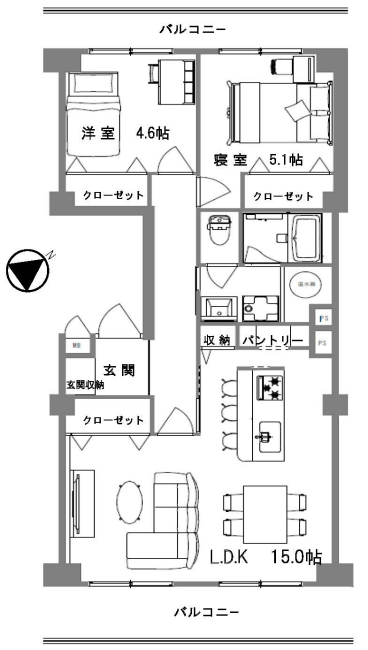プライムむさしの台間取り