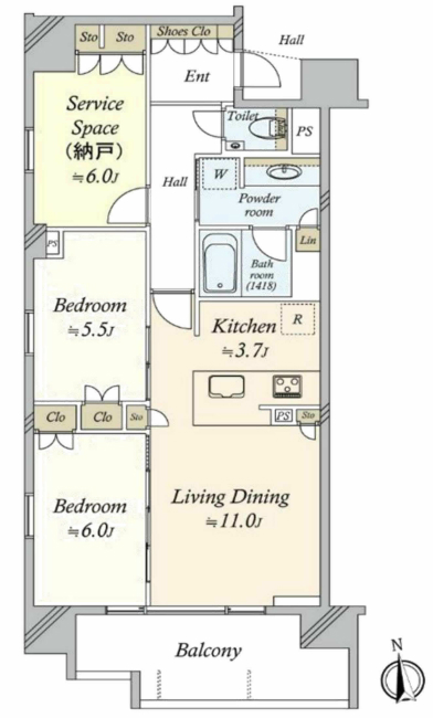 イニシア府中間取り