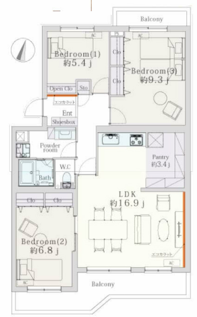 府中第２団地（エステート晴見）間取り