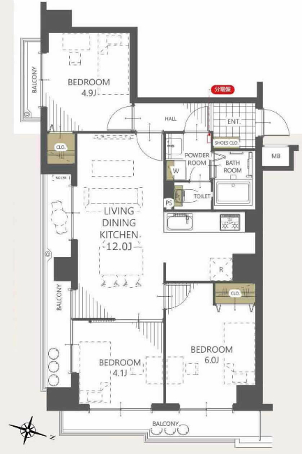 セザールプラザ府中間取り