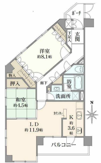 ヒルズ府中宮西間取り