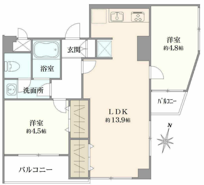 ヴェラハイツ第2東府中陣屋間取り