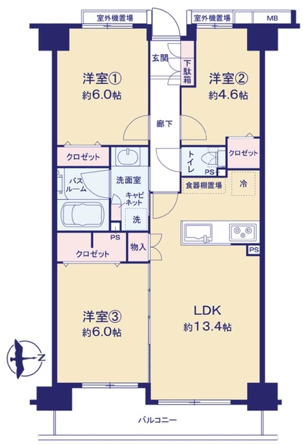 オーベル東府中間取り
