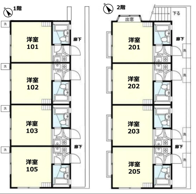 住吉町2丁目売りアパート間取り