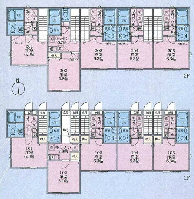 分梅町4丁目売りアパート間取り