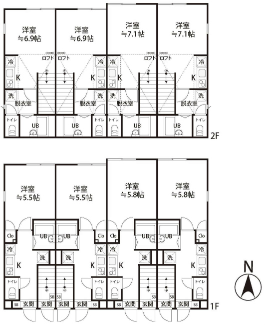 府中市住吉町２丁目売りアパートs-3191間取り