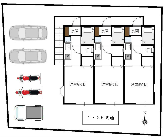 府中市白糸台2丁目売りアパートs-3248間取り