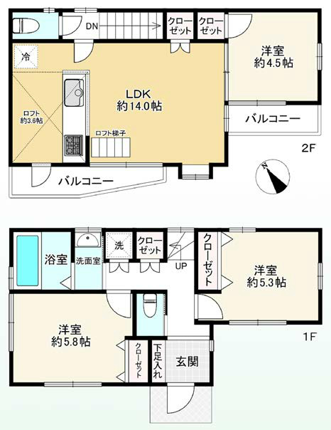 府中市清水が丘3丁目一戸建て貸家s-3303間取り