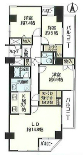 デュオ府中301間取り