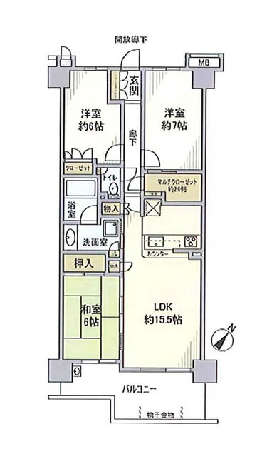 ルネファンタグラーレ府中是政409間取り