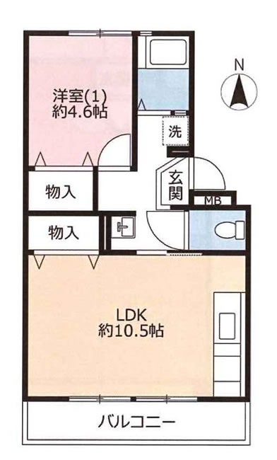 ＵＲ車返２街区4号棟803間取り