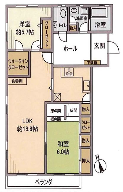 美好町戸建１階部分間取り