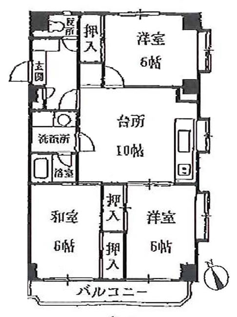 谷ハイツ101間取り