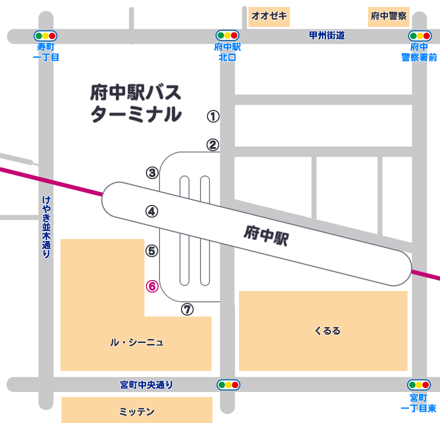 府中駅バスターミナル６番乗場