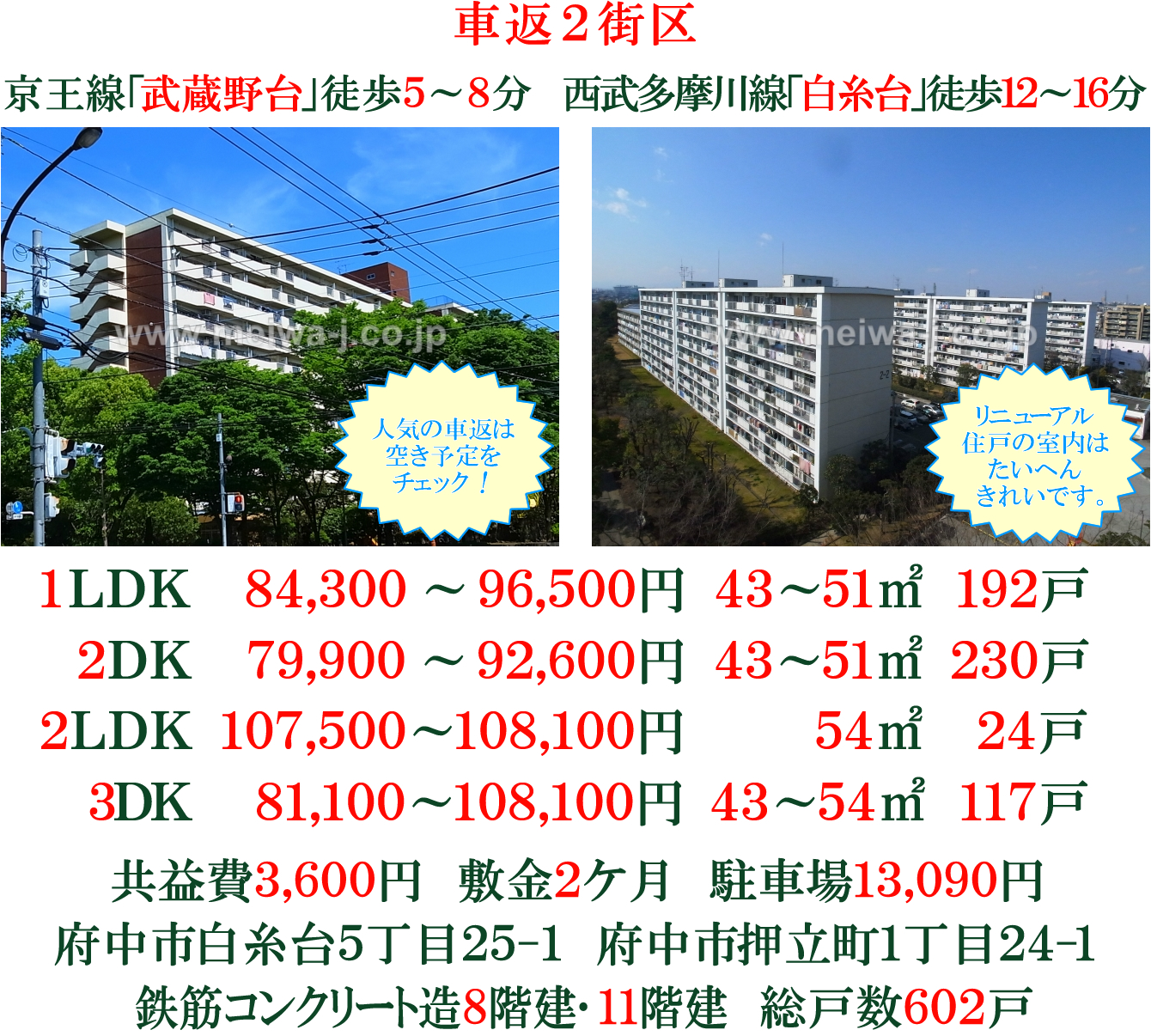 UR車返団地2街区の賃貸概要